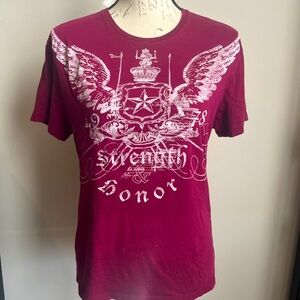 Burgundy Graphic Grunge Tee